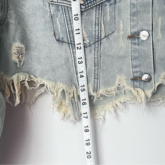 Trio Urban Women’s Mona Lisa Denim Jacket Size Small black ®️ - Picture 8 of 8